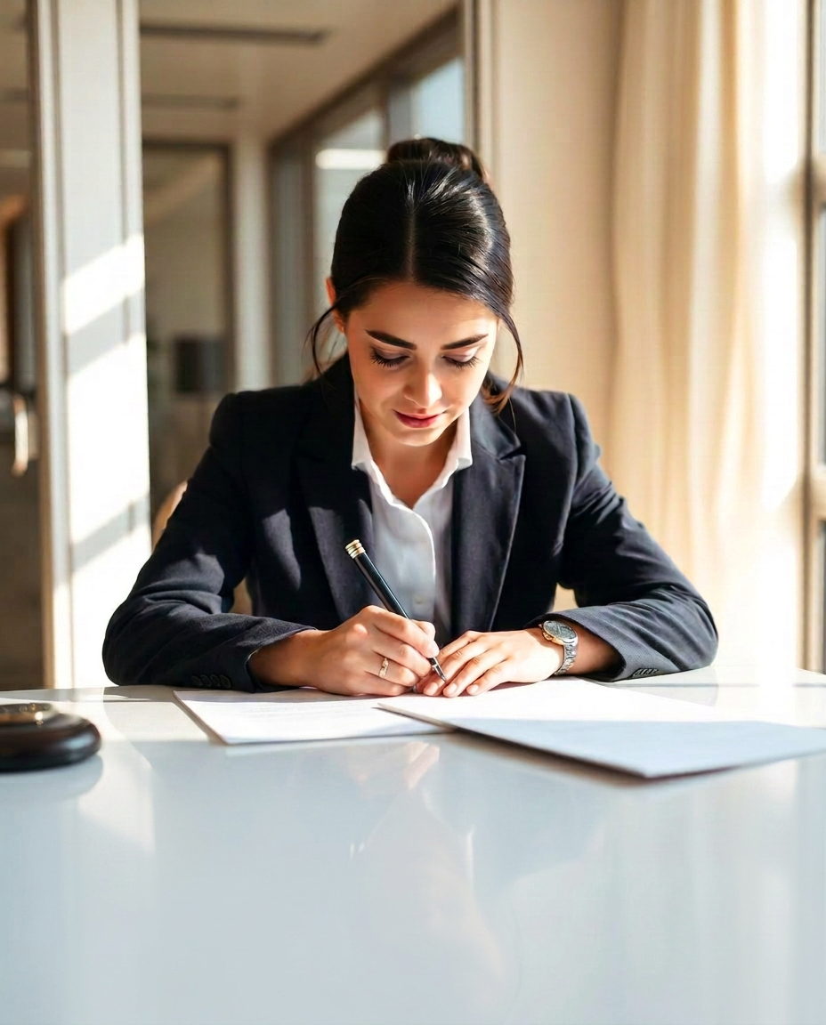 Notary signing legal documents